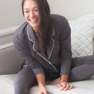 Recliner NYC NWT Navy Blue, Slate Grey Long Sleeve Button Up PJ Top